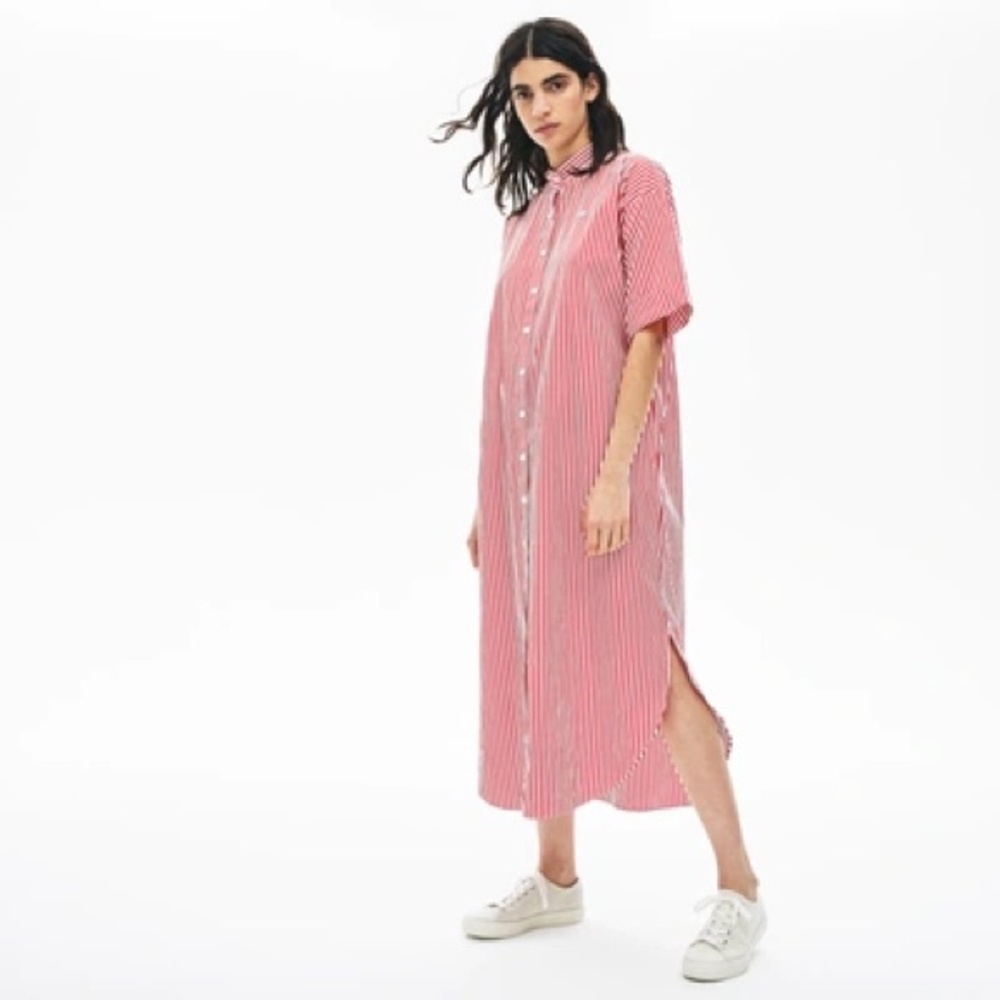 Lacoste striped bottom up maxi dress